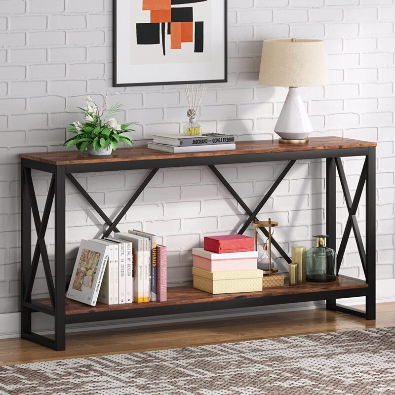 Console Table, 70.9" Entry Sofa Table with Open Storage Shelf - Image 3