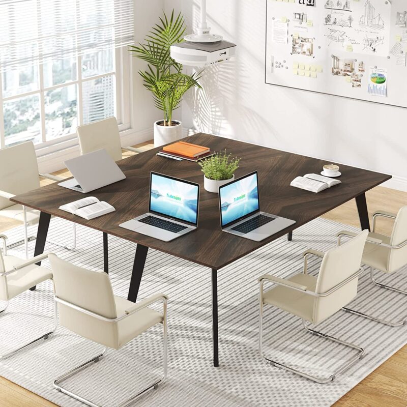 6FT Conference Table, 70.3 x 31 inch Meeting Table Computer Desk - Image 6