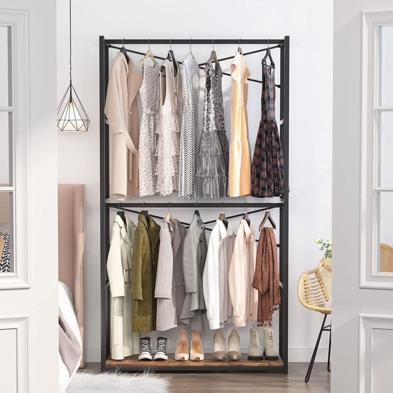 Freestanding Closet Organizer, Open Wardrobe Clothing Rack - Image 4