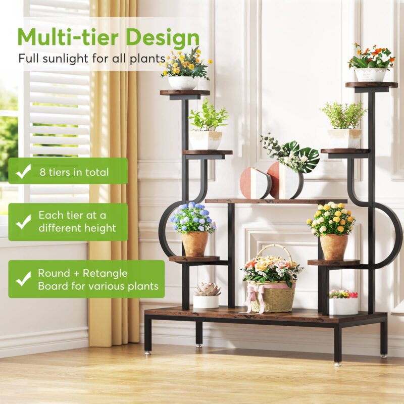 Plant Stand, 8-tier Potted Ladder Holder Flower Rack Shelves - Image 7