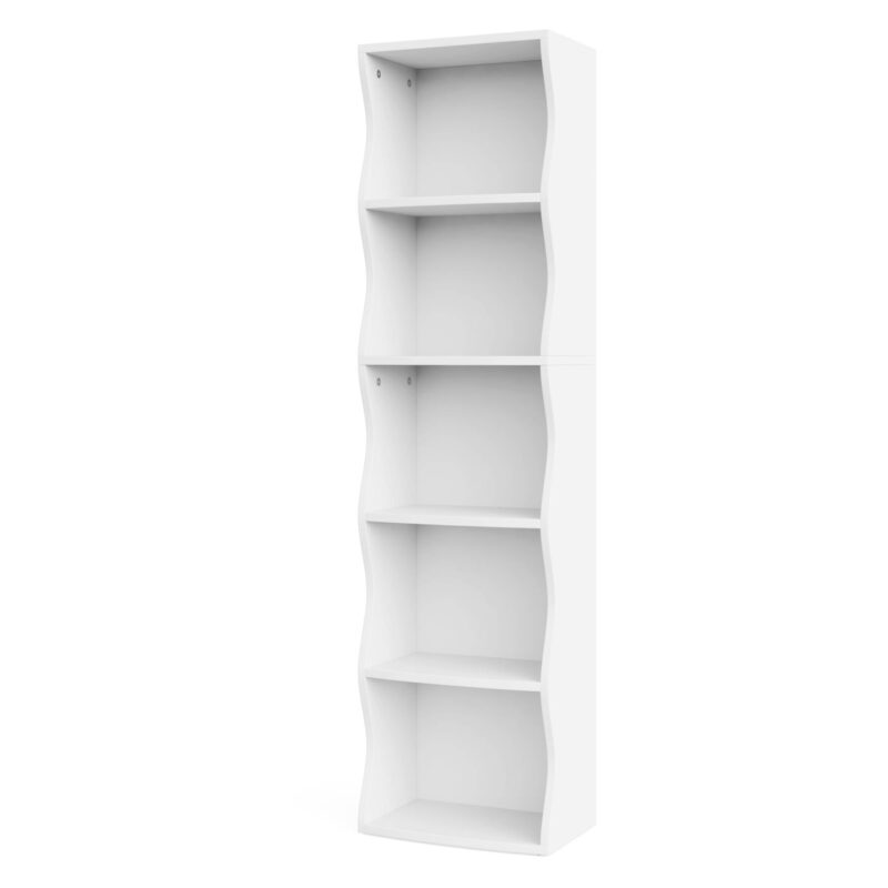 Bookshelf, 70.9" Narrow Bookcase 5 Cube Storage Organizer - Image 2