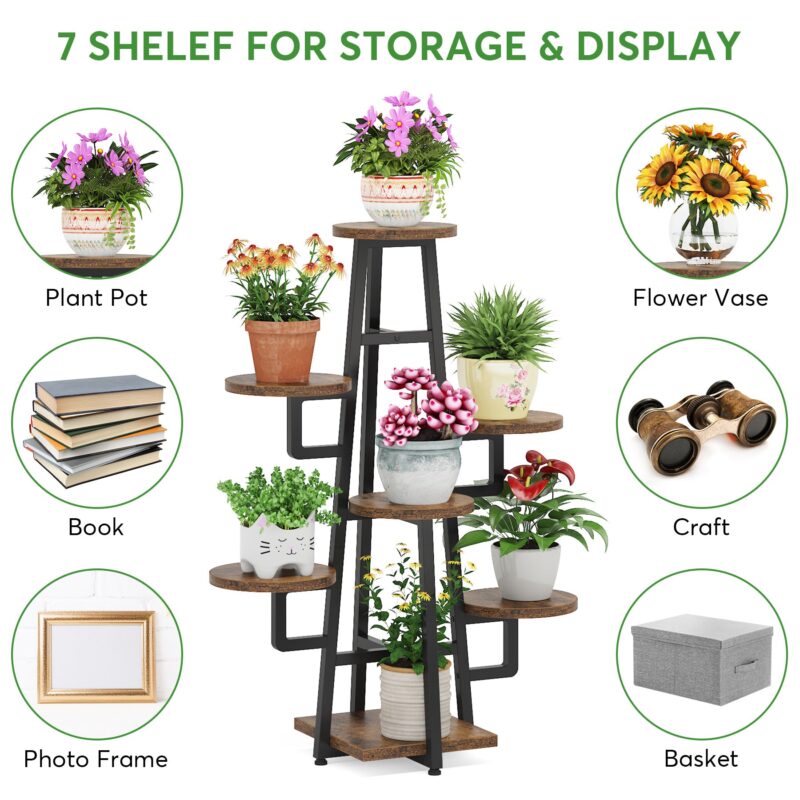 Plant Stand, 7 Tier Plant Pots Holder Rack Flower Stand Shelf - Image 7