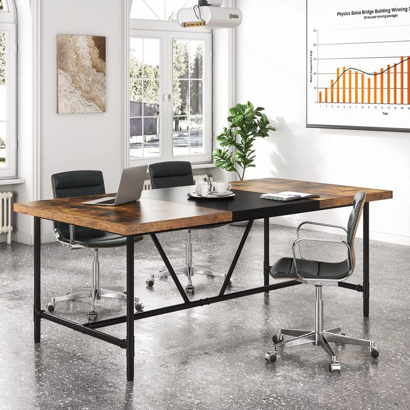 6FT Conference Table, 70.8 x 35.4 inch Meeting Table Computer Desk - Image 2