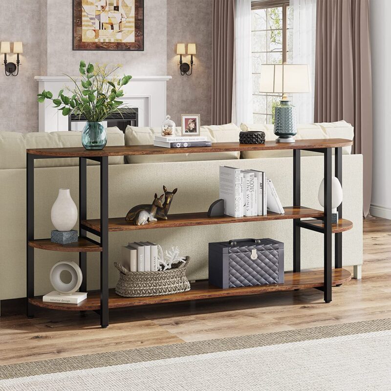 Console Table, 70.9" Sofa Entryway Table with Storage Shelves