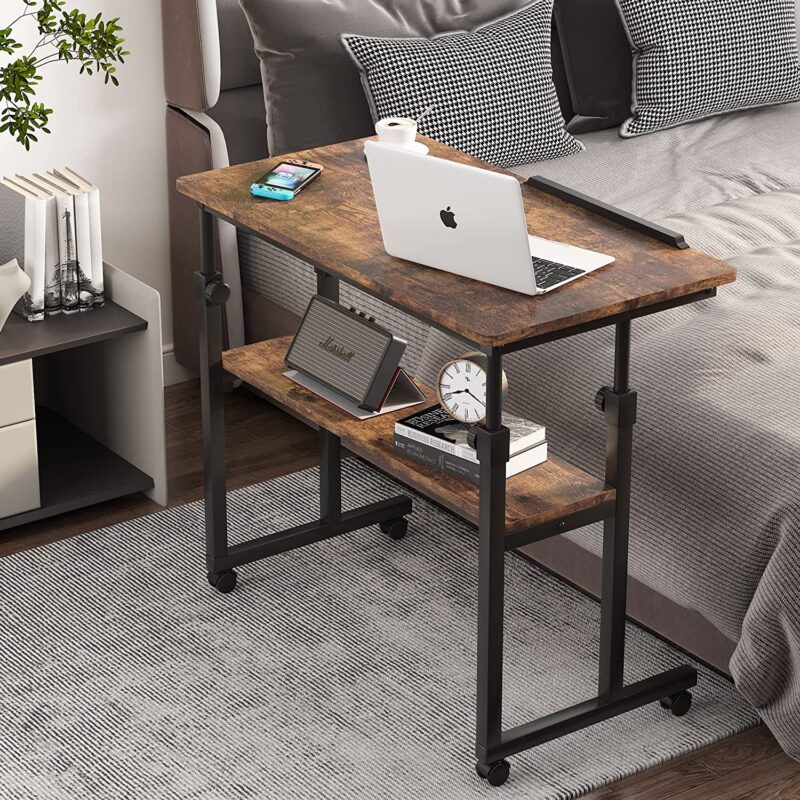 Height Adjustable Desk, Rolling Standing Computer Desk for Sofa Bed - Image 4