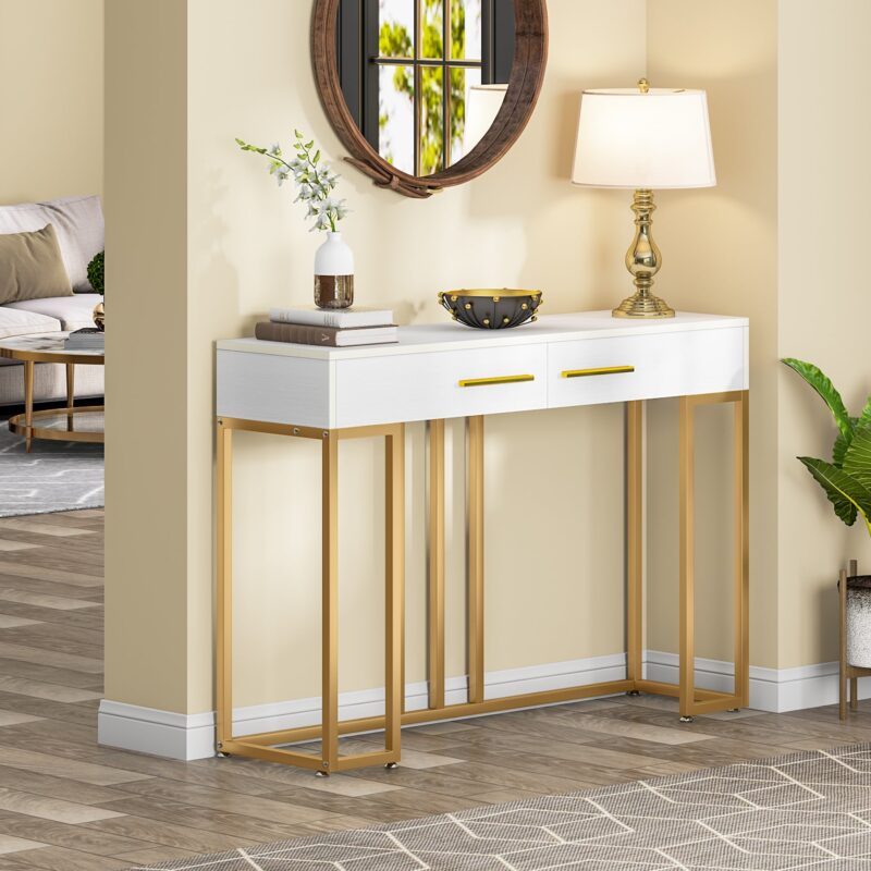 Console Table, Modern Sofa Couch Table with 2-Drawer - Image 3