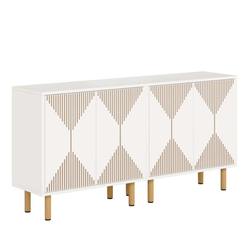 Sideboard Buffet, 58" Modern Storage Cabinet with Doors - Image 2