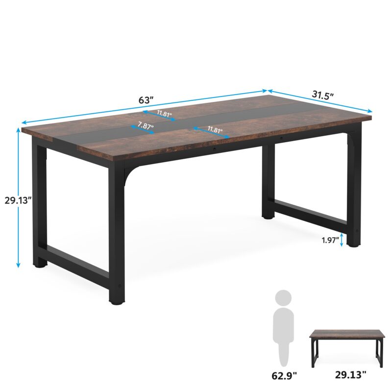 Conference Table, Rectangular Meeting Seminar Table Boardroom Desk - Image 25