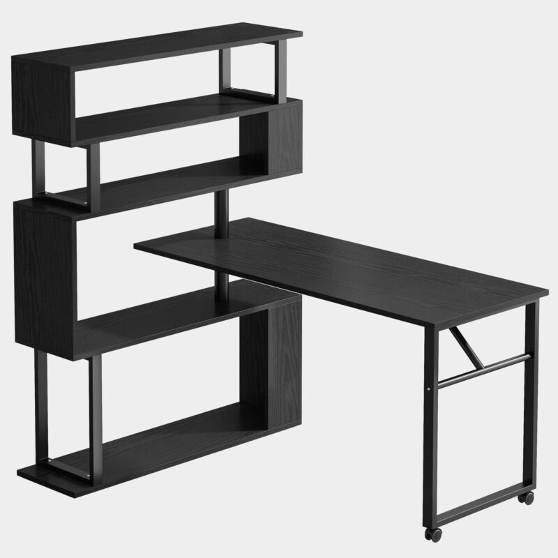 Rotating Desk, Reversible Computer Desk with 5 Shelves - Image 8