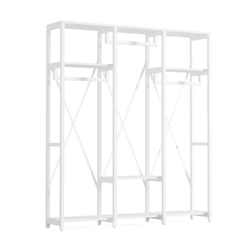 Freestanding Closet Organizer, Industrial 3 Rod Garment Rack - Image 8