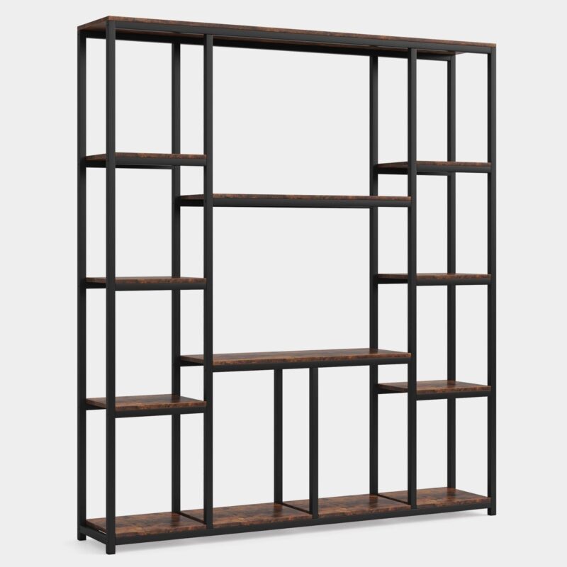 Bookcase, 12-Open Etagere Bookcase Display Rack Shelf - Image 2