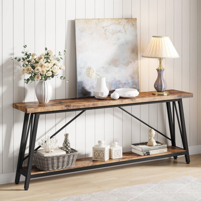 Console Table, 70.9 Inches Extra Long Sofa Table Behind Couch