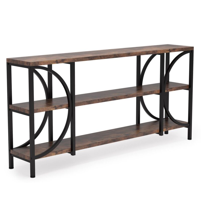 Console Table, 70.86" Sofa Entryway Table with 3 Tier Storage Shelves - Image 2