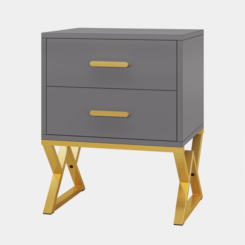 Nightstand, Modern Bedside Sofa Table with 2 Storage Drawers - Image 10