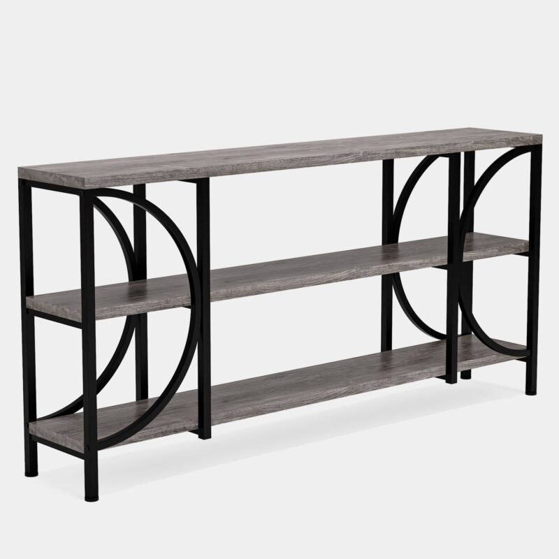 Console Table, 70.86" Sofa Entryway Table with 3 Tier Storage Shelves - Image 9