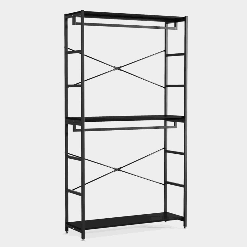 Freestanding Closet Organizer, 86" Garment Rack with Shelves & Hanging Rods - Image 8