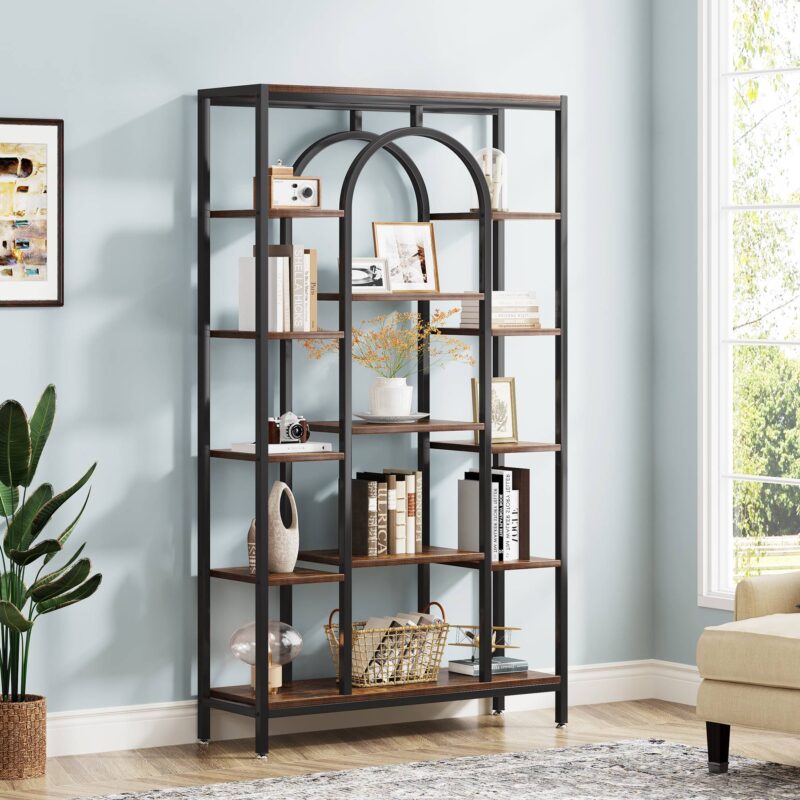 Bookshelf, 70.9" Etagere Bookcase Open Display Shelf