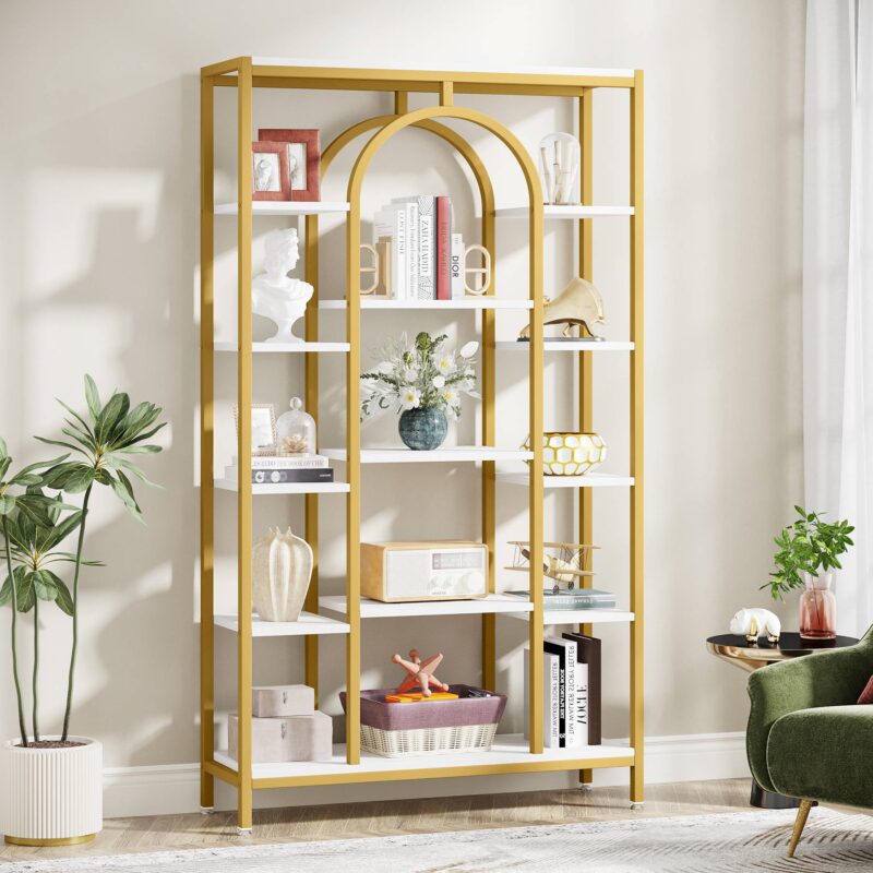 Bookshelf, 70.9" Etagere Bookcase Open Display Shelf - Image 8