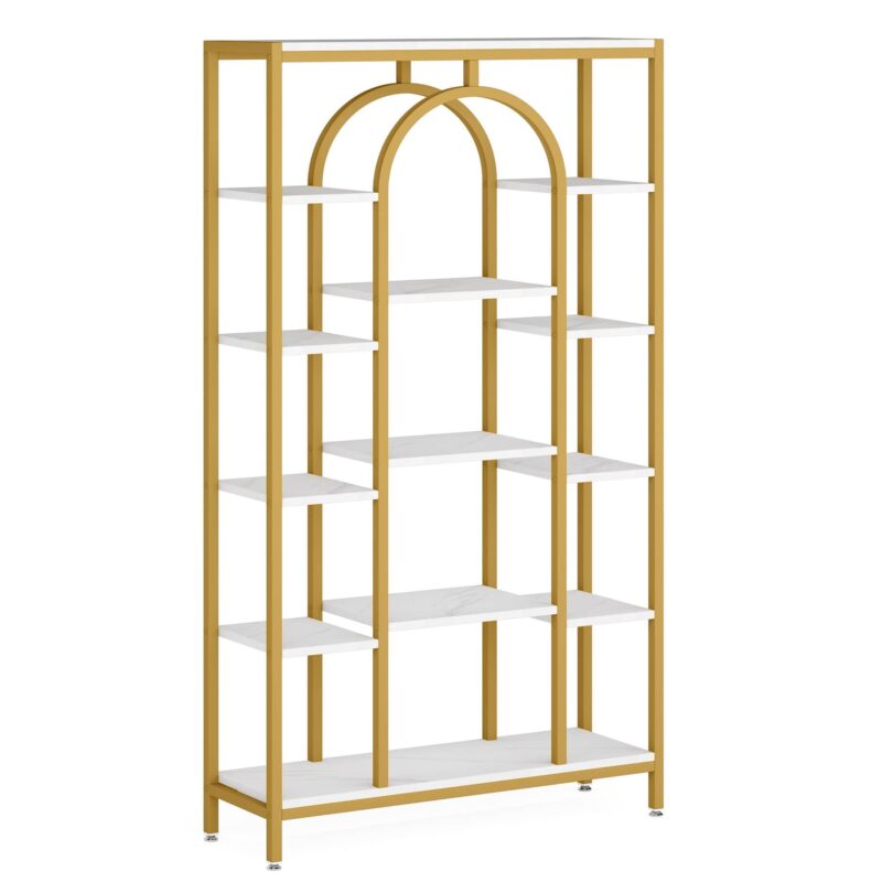 Bookshelf, 70.9" Etagere Bookcase Open Display Shelf - Image 9