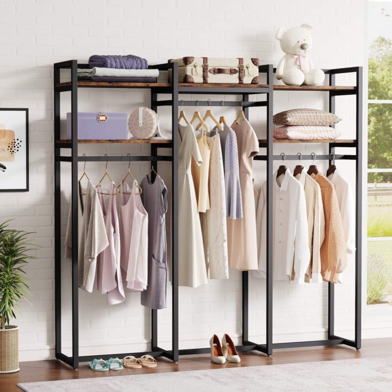 Freestanding Closet Organizer, 75 inch Heavy Duty Garment Rack - Image 2