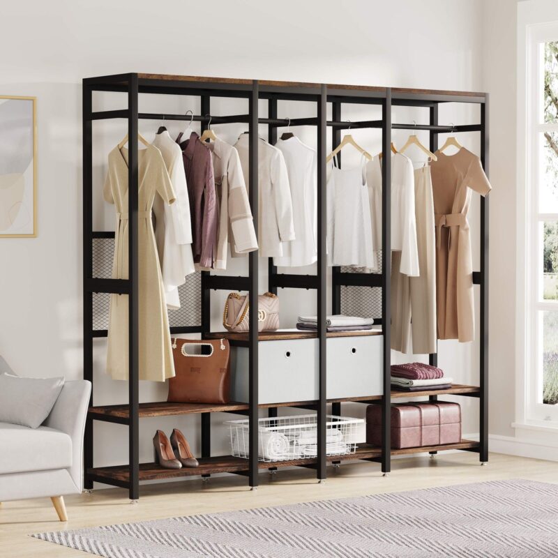 Freestanding Closet Organizer, Heavy Duty Clothes Closet