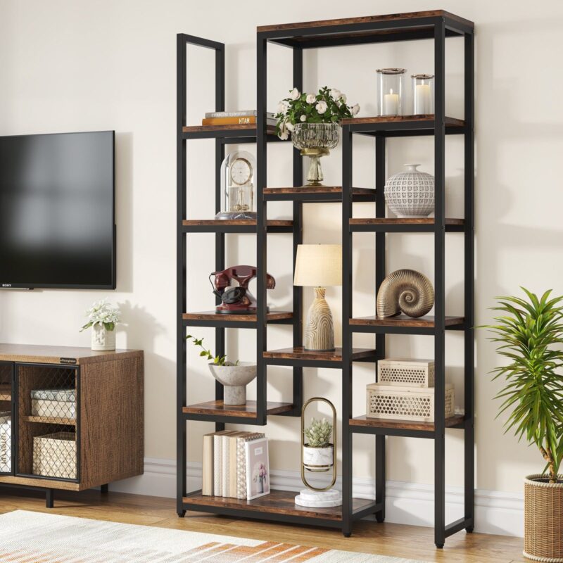 6-Tier Bookshelf 70.9 inch Tall Bookcase, 12-Shelf Display Shelves