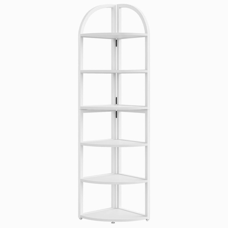 6 Tier Corner Shelf, 71 inch Tall Corner Bookshelf for Small Space - Image 8