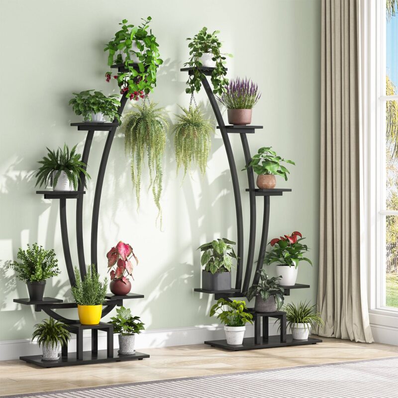 Plant Stand, Metal Curved Display Shelf Pack of 2 - Image 7