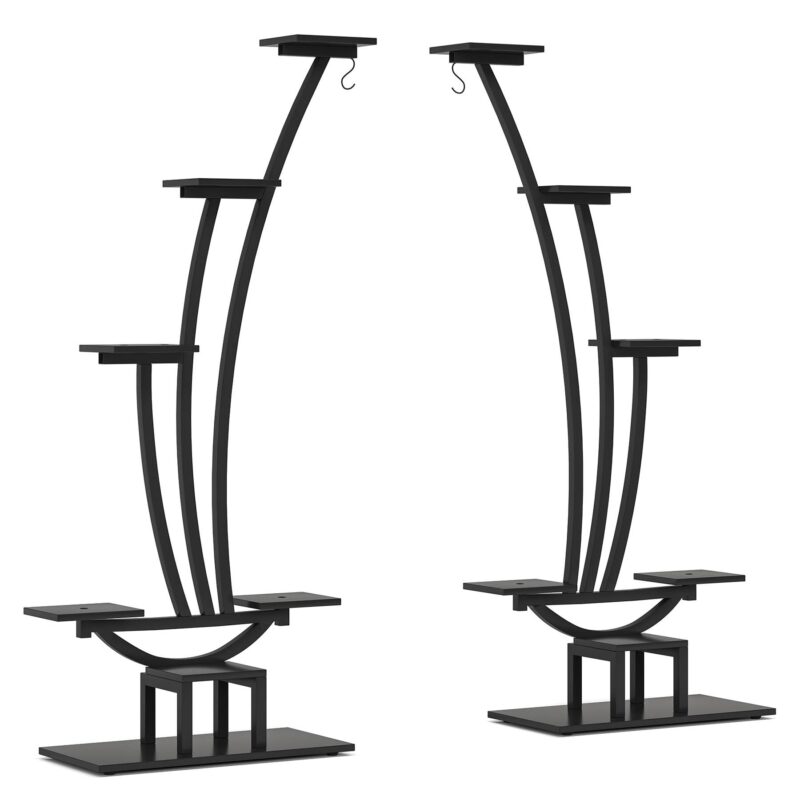 Plant Stand, Metal Curved Display Shelf Pack of 2 - Image 8