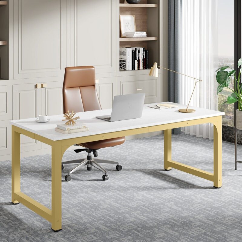 Conference Table, Rectangular Meeting Seminar Table Boardroom Desk - Image 8