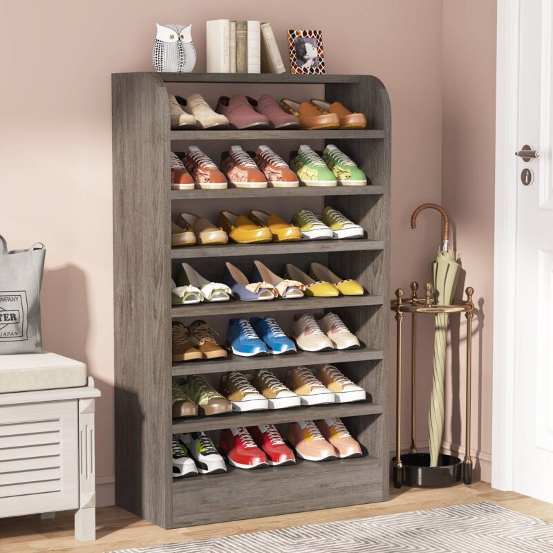 Shoe Cabinet, 8-Tier Shoe Shelf Shoes Rack Organizer - Image 7