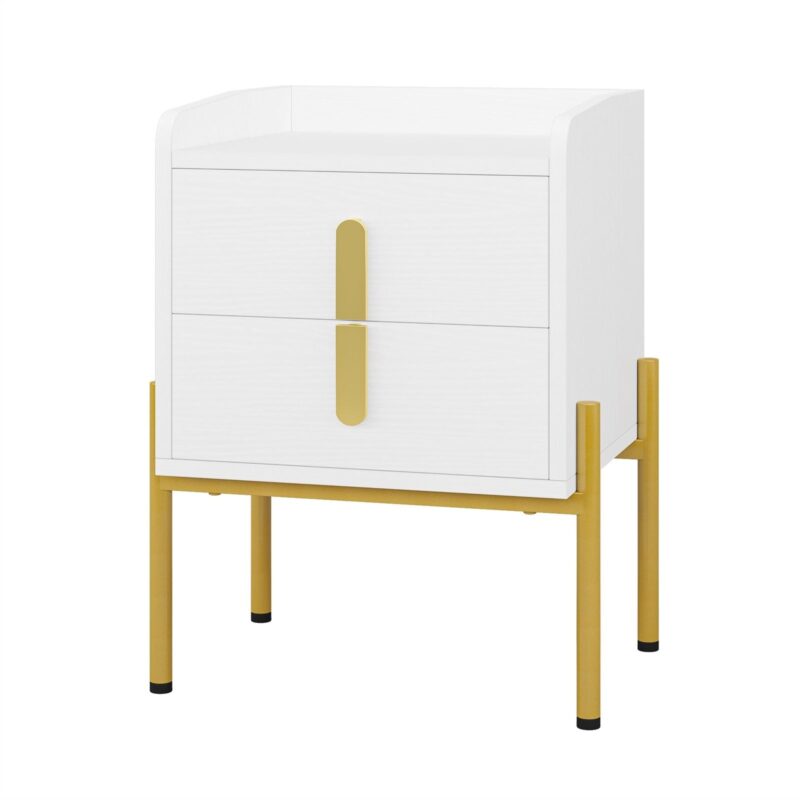 Nightstand, Modern Bedside End Sofa Table with 2 Drawers - Image 2