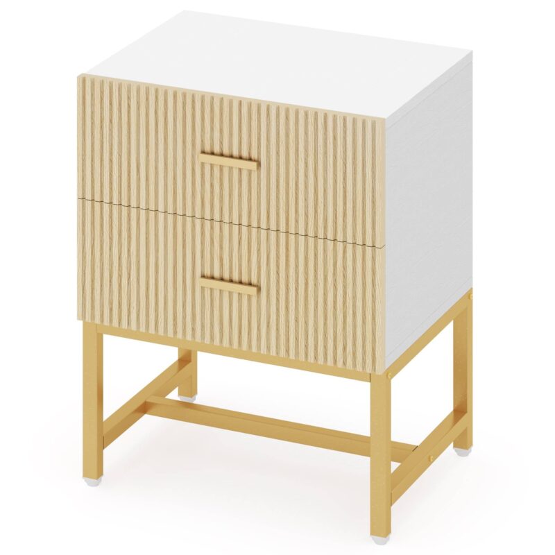 Nightstand, Modern Bed Side End Table with 2-Drawer - Image 13