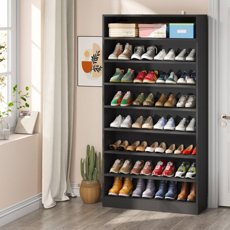 Shoe Cabinet, 9 Tiers Freestanding Shoe Storage Rack - Image 8