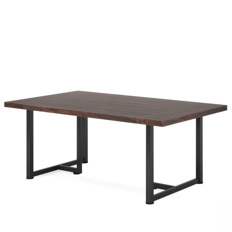 Dining Table, Industrial Rectangular Kitchen Table for 4-6 People - Image 2