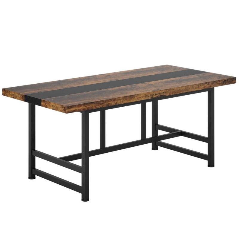 Conference Table, 6FT Rectangular Meeting Table Computer Desk - Image 8