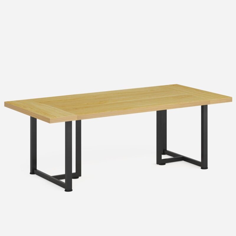 Dining Table, Industrial Rectangular Kitchen Table for 4-6 People - Image 9