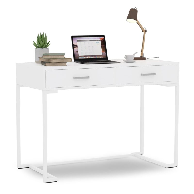 Computer Desk, Modern Writing Desk with Drawers