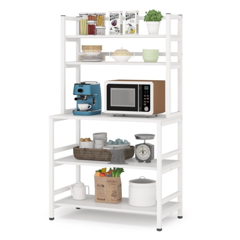 Kitchen Baker's Rack, 5-Tier Microwave Oven Stand with Hutch - Image 7