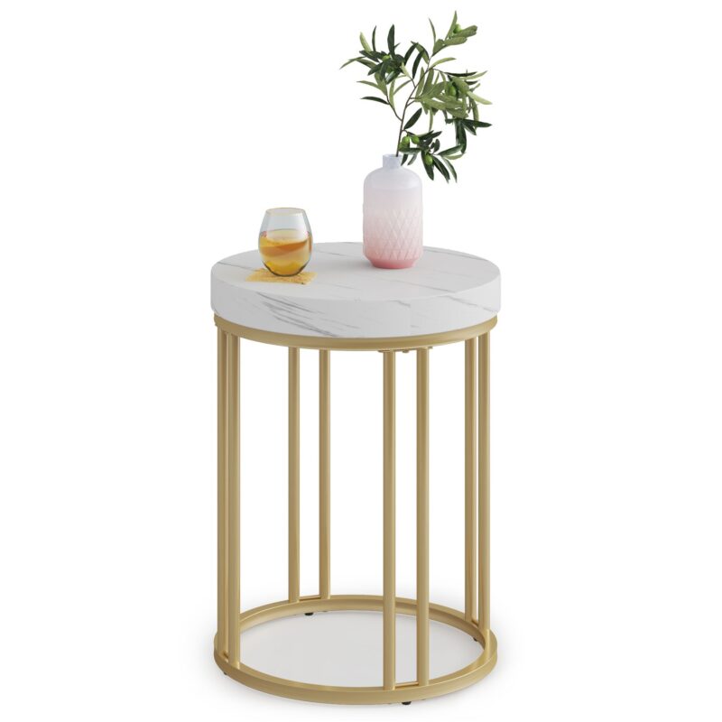 End Table, Modern Round Side Table, Small Nightstand - Image 6