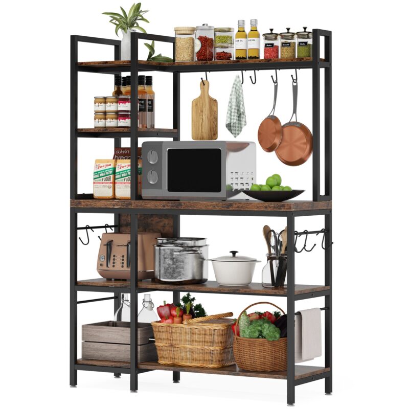 Kitchen Baker's Rack, 5-Tier Utility Storage Shelf with Hutch - Image 2