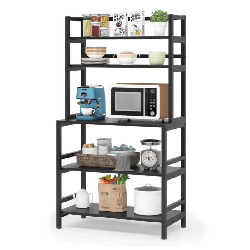 Kitchen Baker's Rack, 5-Tier Microwave Oven Stand with Hutch