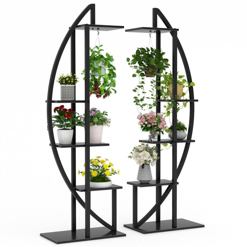 Plant Stand, 5-Tier Curved Flower Display Shelf Pack of 2