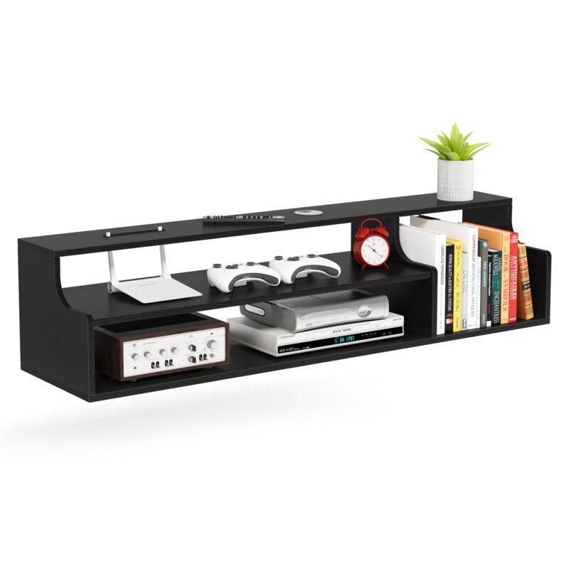 Floating TV Shelf, Modern Wall Mounted Media Console Shelf