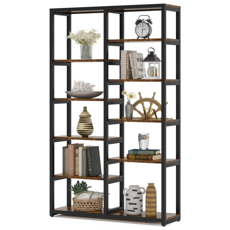 Bookshelf Bookcase, 10-Open Shelf Etagere Bookcase - Image 2