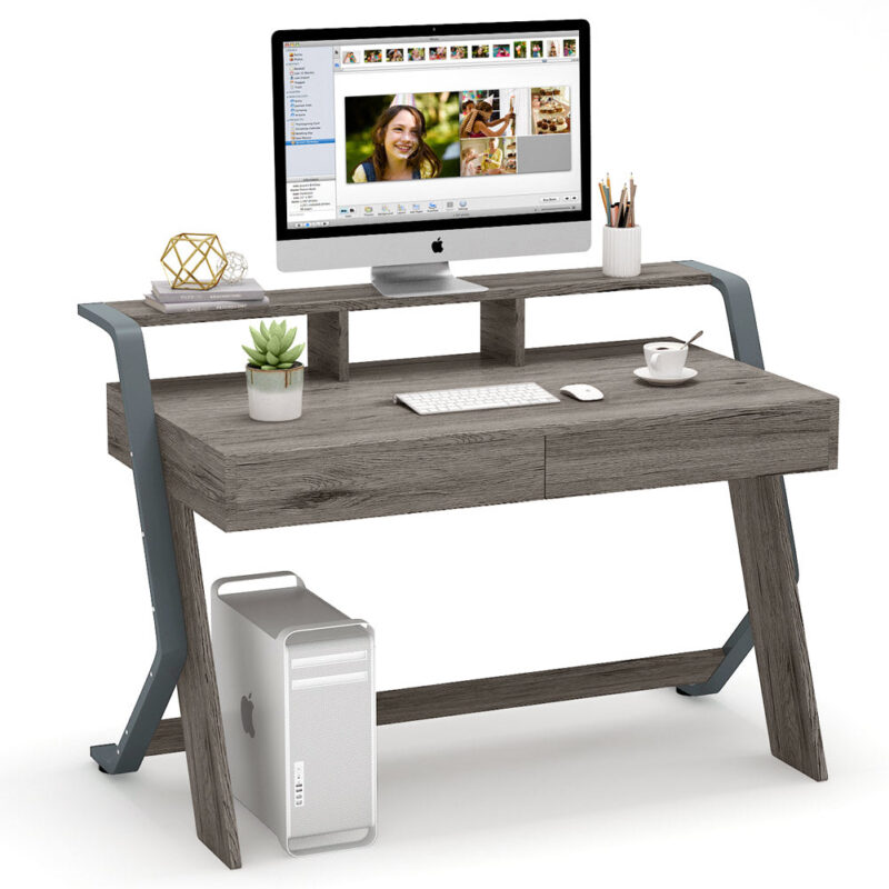 Computer Desk, 47-Inch Writing Desk with 2 Storage Drawers