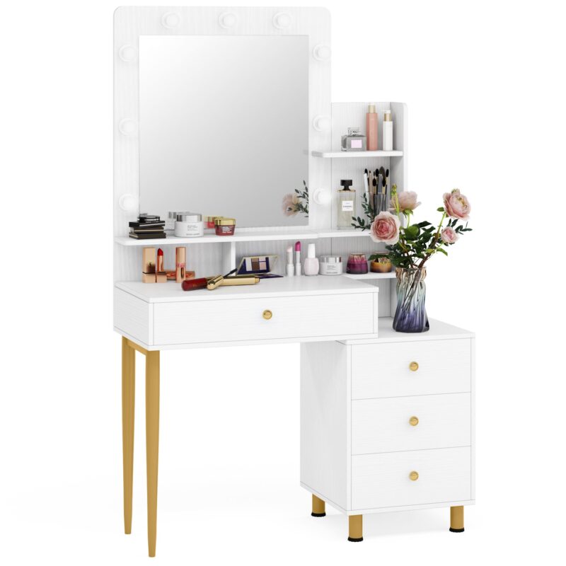 Vanity, Dressing Table with Lighted Mirror (Stool NOT Included) - Image 8