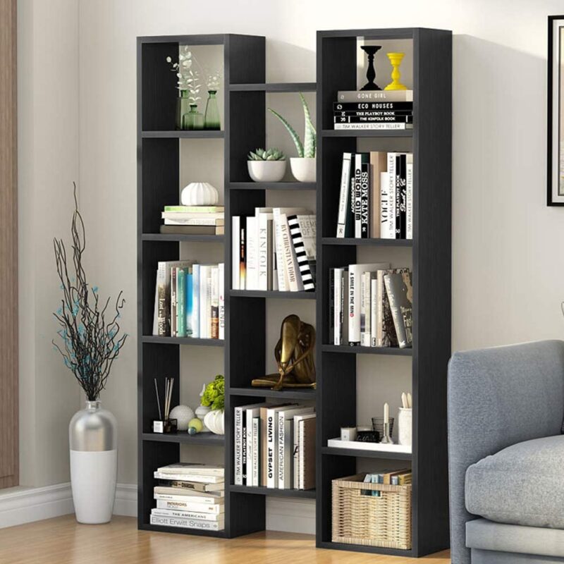 Modern Bookcase, 5-Shelf Storage Organizer with 14-Cube Display Bookshelf - Image 2