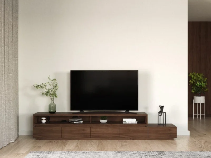 Black Wooden TV Unit, For Home, Living Room - Image 5