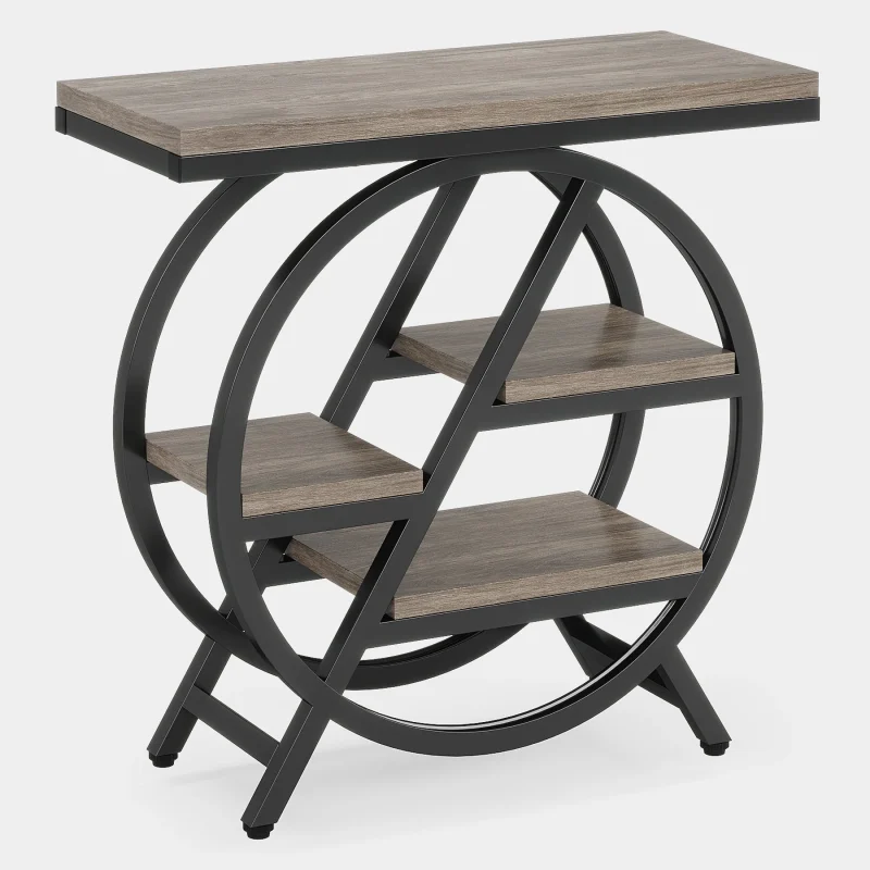 4-Tier End Table, Small Side Table Snack Table with Storage Shelves - Image 6